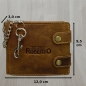 Preview: Wildleder Edition Herren Biker Geldbörsen mit RFID Schutz Hosenkette Riegelverschluss (Querf. braun)